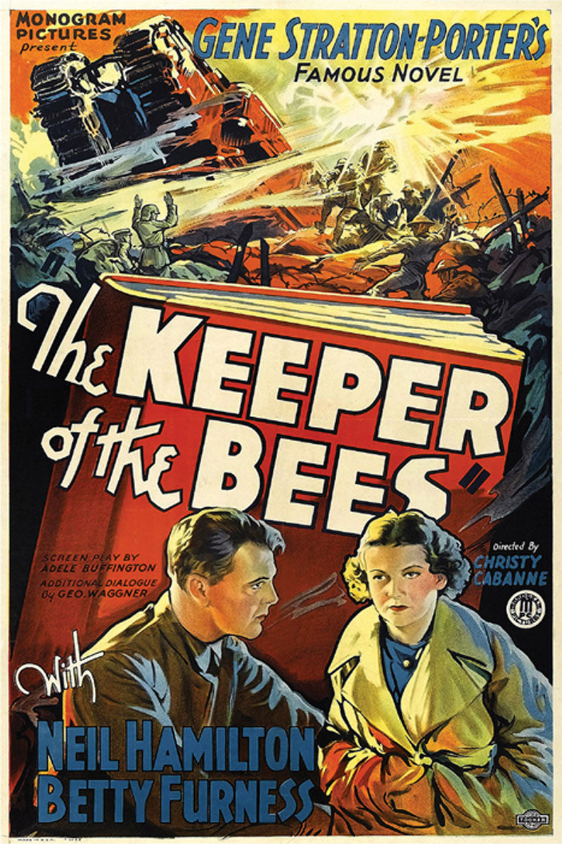 Close-up view of the Guardian of the Bees giclee print framed on a living room wall.