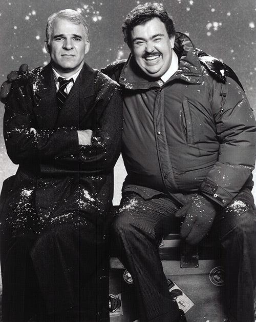Steve Martin and John Candy in a humorous scene from Planes Trains and Automobiles