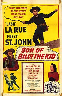 Billy The Kid action figure displayed on a shelf with vintage Western memorabilia.