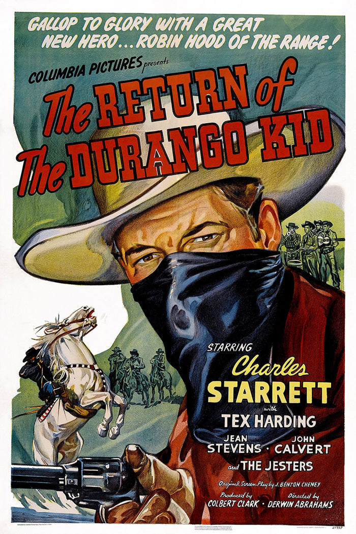 Close-up of Return Of The Durango Kid giclee print on wall, showcasing vivid colors and fine details