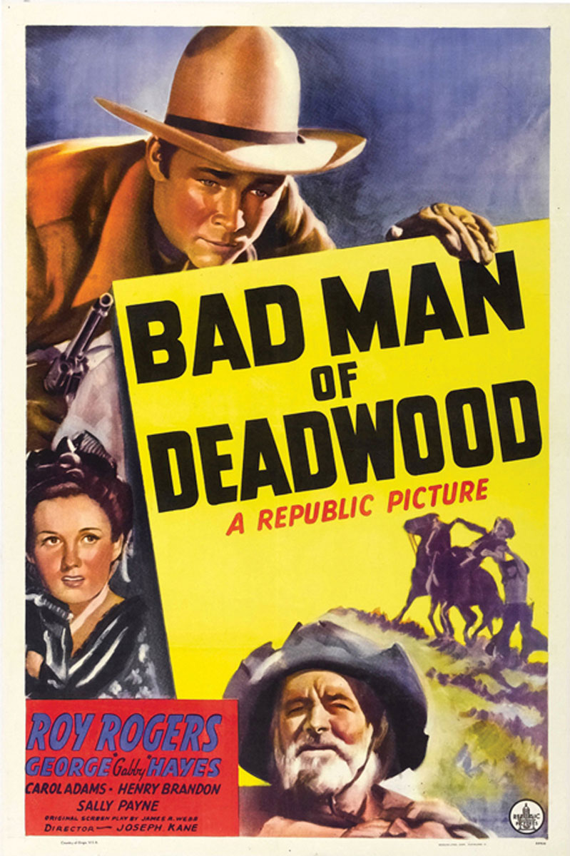 Art print of the Bad Man of Deadwood hanging on a modern living room wall