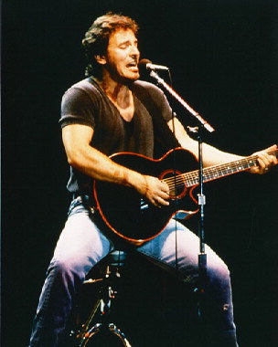 Bruce Springsteen vinyl records collection showcasing various album covers.