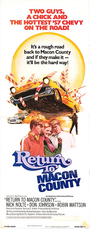 Cover of Return to Macon County DVD showcasing the main characters in a dramatic scene.