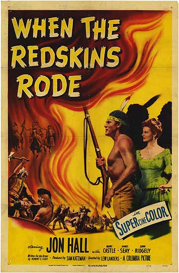 Front cover of 'When The Redskins Rode,' a Western historical fiction novel about cowboys and American history