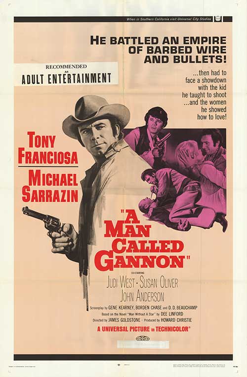 Cover of the classic western film 'A Man Called Gannon' showcasing the intense barbed wire plot.