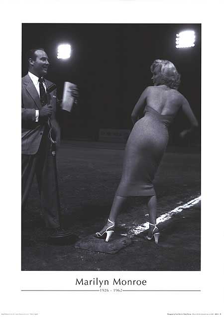 Marilyn Monroe baseball collectible displayed on a shelf