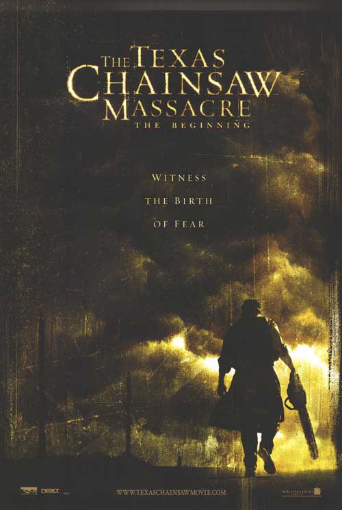 Texas Chainsaw Massacre: The Beginning DVD cover showing iconic horror elements.