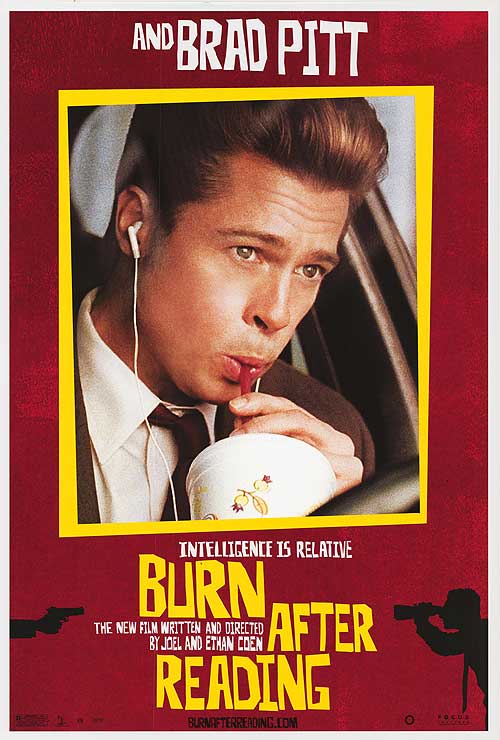 Burn After Reading Blu-ray cover art featuring the cast