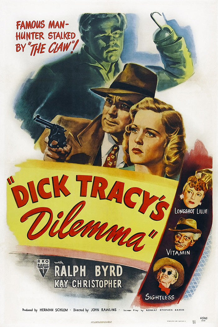 Close-up view of framed Dick Tracy art print showcasing vibrant colors and details.