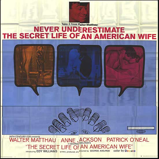 Close-up of Secret Life Of An American Wife wall art on a modern living room wall