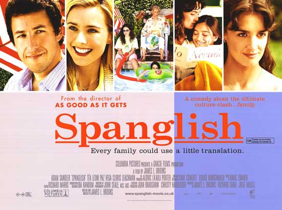 Spanglish wall art hanging in a contemporary living room with modern decor