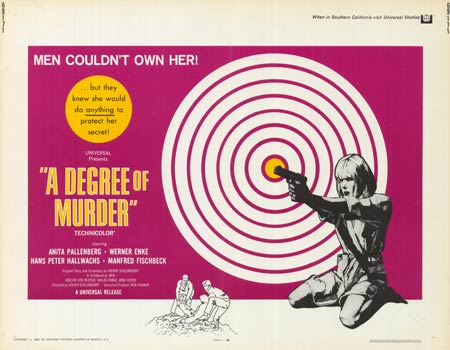Cover of Murder's Gripping Degree showing a shadowy figure and a crime scene.