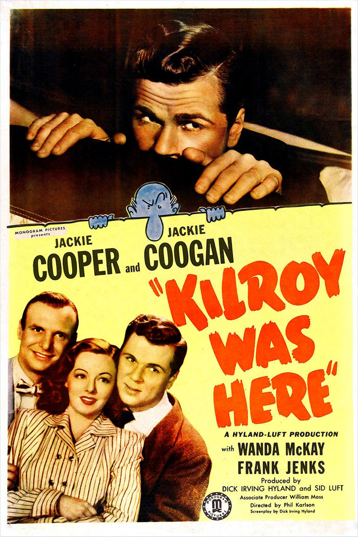 Kilroy Was Here giclee print displayed in a modern living room