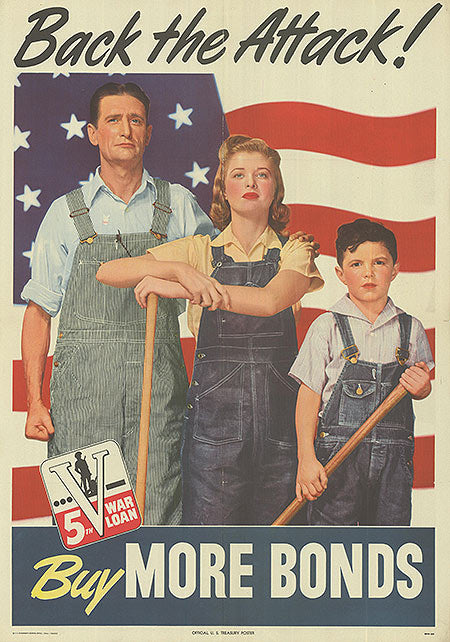 Vintage War Bond - Back the Attack 1944, showing historical details and edge wear.