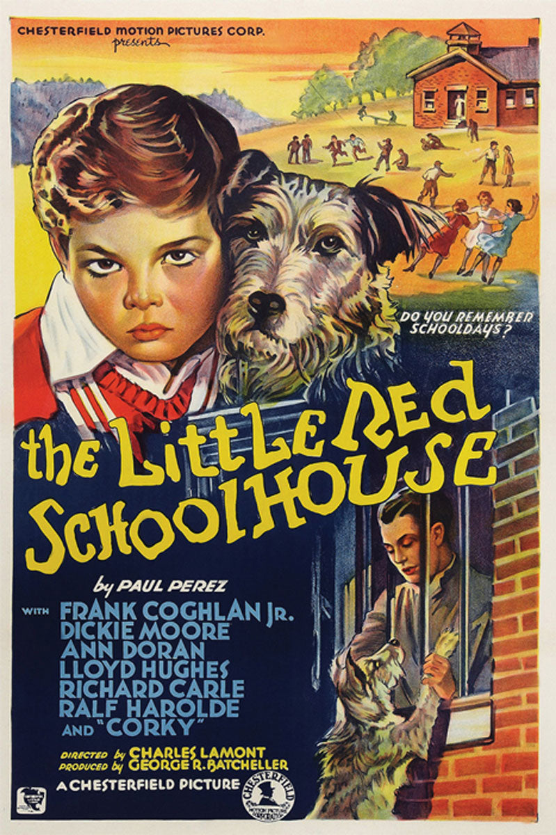 Close-up of the Little Red Schoolhouse giclee print showcasing vivid colors and fine details