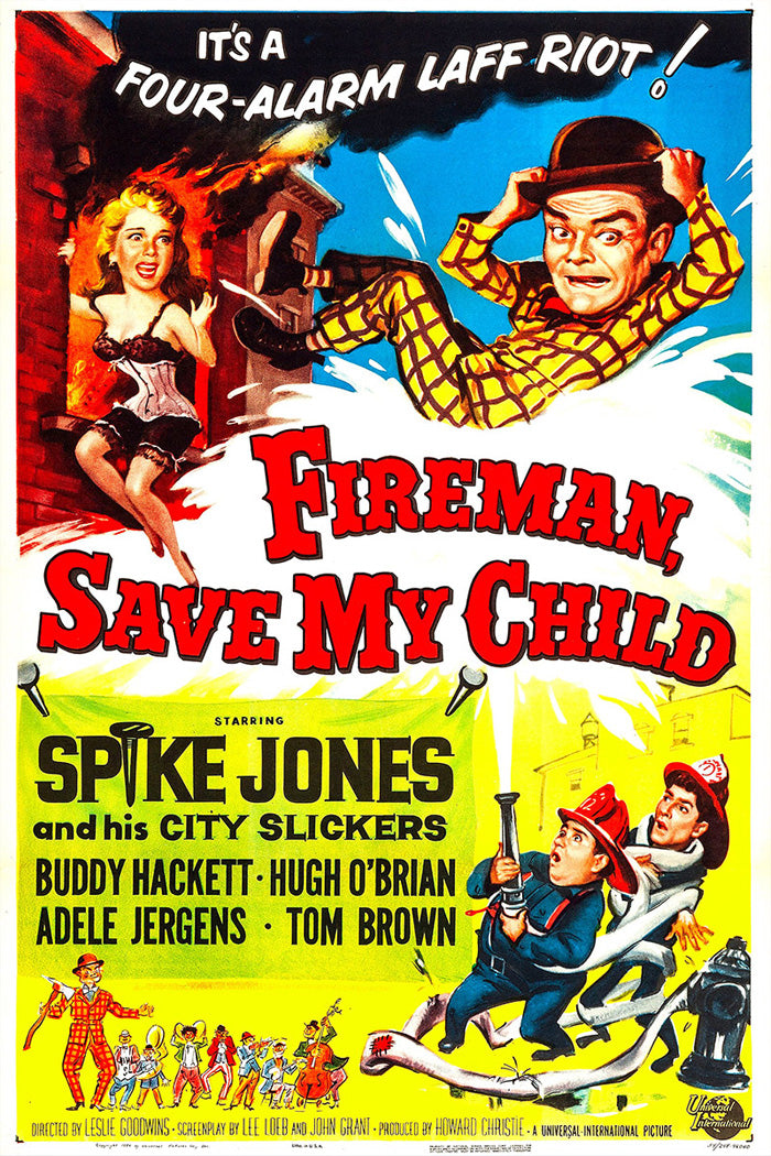 Close-up of the vibrant Fireman Save My Child giclee print in a child's room