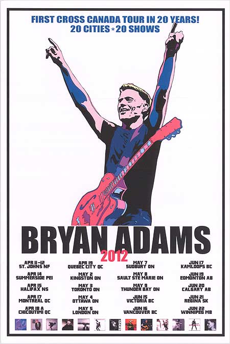 Bryan Adams performing live on stage with fans enjoying the concert atmosphere.