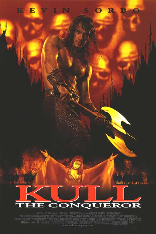 Kull The Conqueror action figure displayed against a backdrop of fantasy scenery