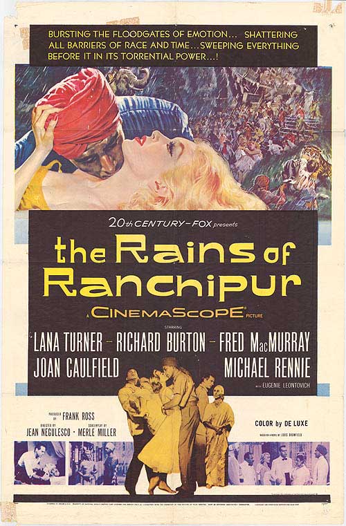 Cover of Rains Of Ranchipur showcasing its romantic themes and Indian setting.