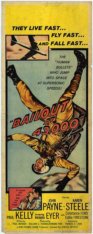 Bailout at 43,000 DVD cover featuring a thrilling pilot scene.