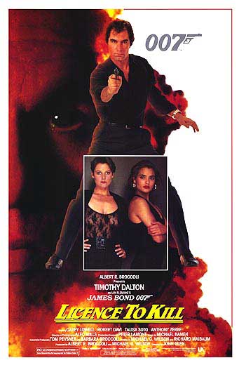 James Bond in action from Licence To Kill, showcasing thrilling moments.