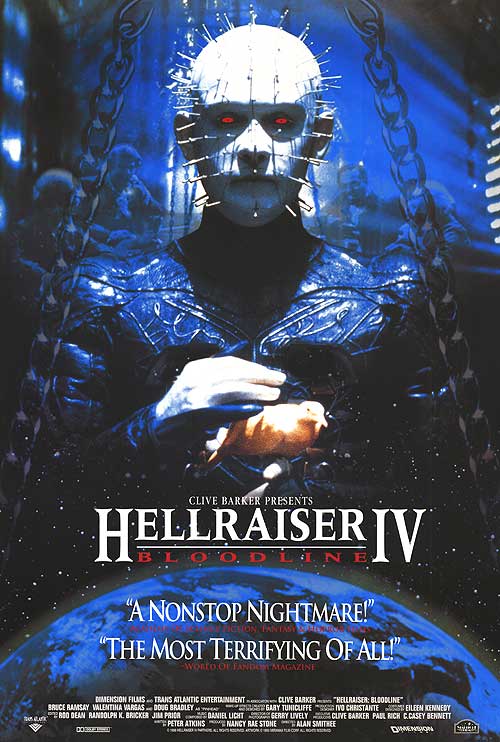 Hellraiser Bloodline DVD cover featuring iconic horror imagery.