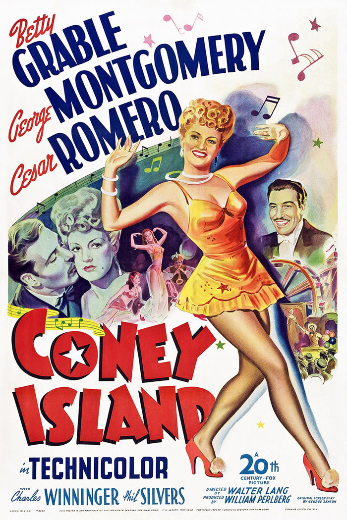 Coney Island beach art print showcasing vibrant colors and seaside charm