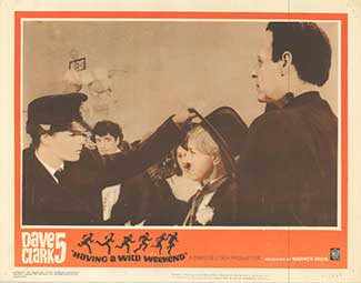 Close-up of original one sheet poster for ‘Having a Wild Weekend’ showing pinhole details and vintage text layout