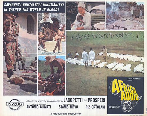 Front view of Africa Addio vintage poster with detailed artwork