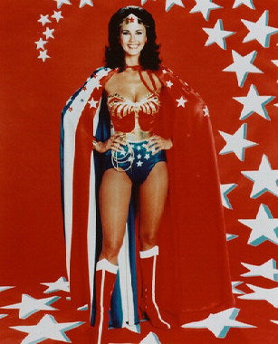 Lynda Carter Wonder Woman action figure in dynamic pose, perfect for collectors.