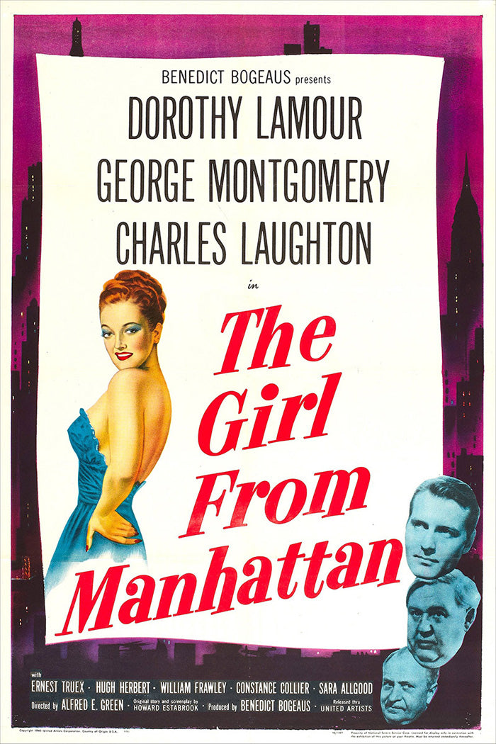 Close-up of the Charming Manhattan Girl art print showcasing vibrant colors and intricate details.