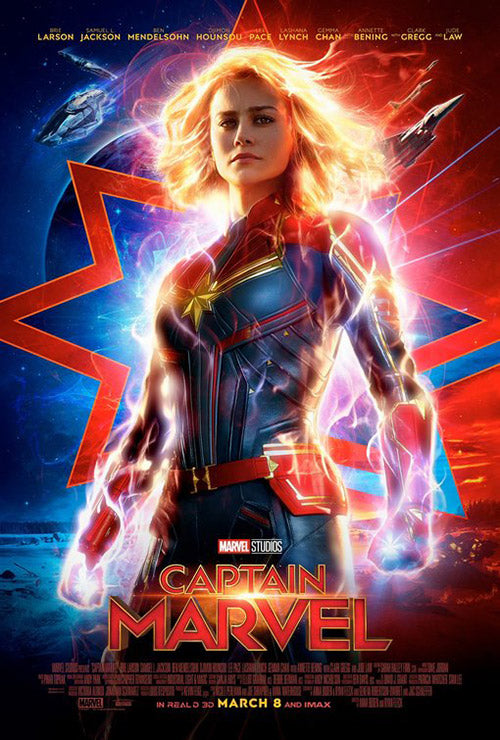 Side view of Captain Marvel action figure showcasing details