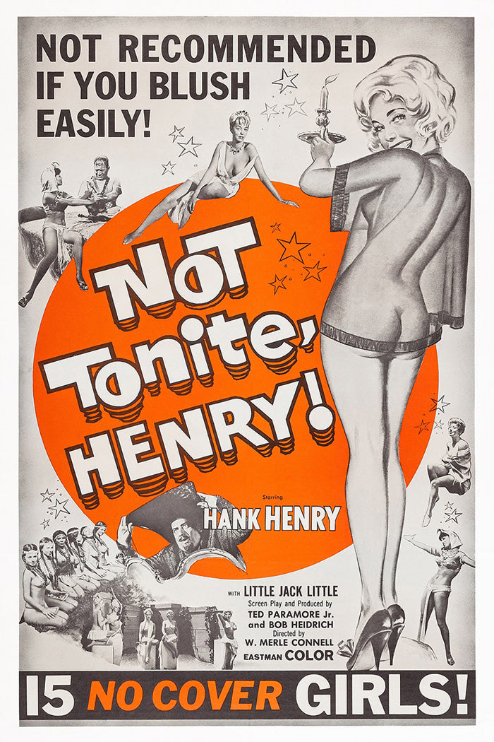 Close-up of 'Not Tonight Henry' giclee print showcasing vibrant colors on canvas
