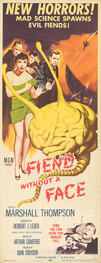 Cover image of Fiend Without a Face featuring eerie scenes that encapsulate its horror essence.