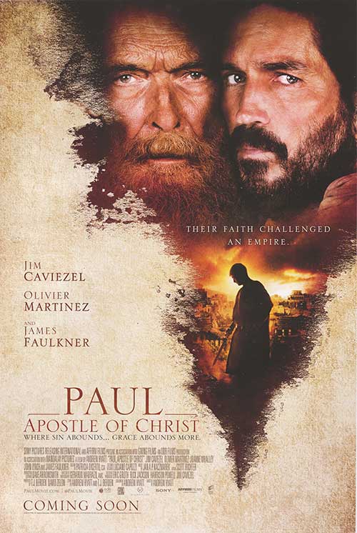 Cover of Paul Apostle of Christ DVD featuring dramatic scenes from the film.