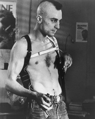 Authentic Robert De Niro Taxi Driver poster showcasing iconic scene.