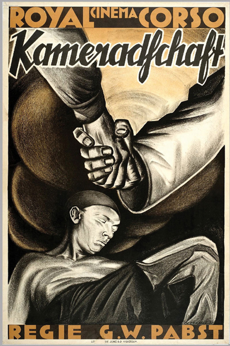 Close-up of Kameradschaft giclee art print showing texture and color depth
