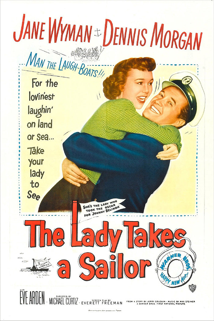 Lady sailor giclee art print showcasing vibrant colors, ideal for living room wall decor.