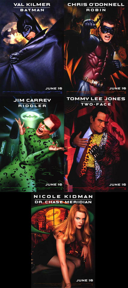 Batman Forever poster featuring iconic characters in vibrant colors, perfect for movie fans