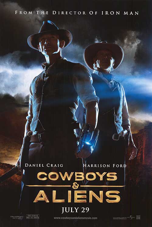 Cowboys and Aliens movie poster showcasing the thrilling action-adventure theme.