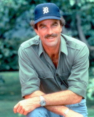 Close-up of Magnum P.I. collectible figure featuring Tom Selleck.