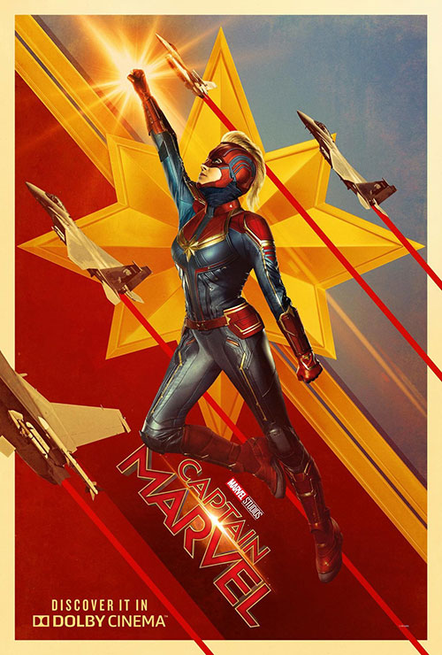 Front view of the Limited Edition Captain Marvel Dolby Advance figure showcasing intricate details.