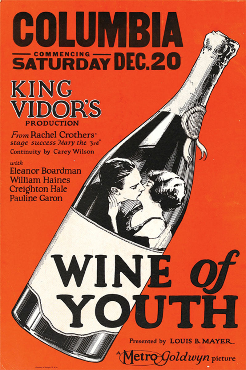 Close-up of 'Wine of Youth' giclee art print on high-quality canvas