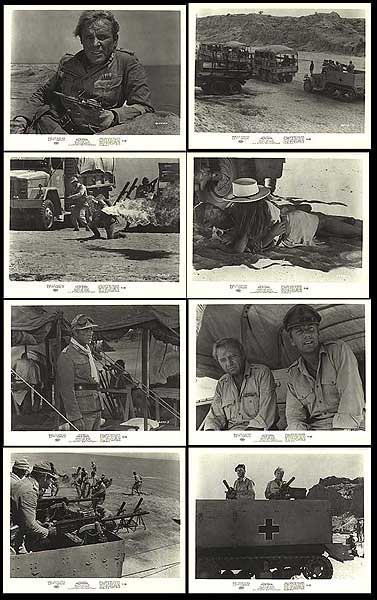 Authentic Raid on Rommel lobby card showcasing a dramatic scene.