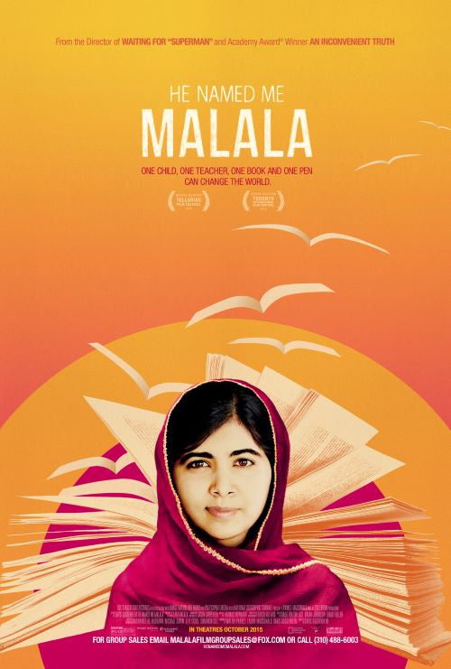 He Named Me Malala DVD cover showcasing Malala Yousafzai's inspiring journey