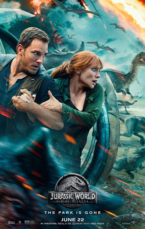 A detailed Jurassic World Fallen Kingdom toy set showcasing realistic dinosaur features.
